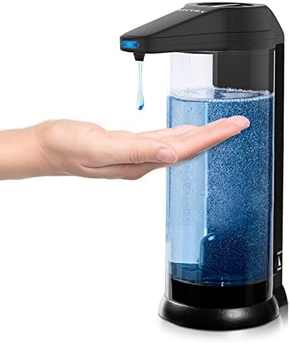 Secura 17oz Automatic Liquid Soap Dispenser, Touchless Battery Operated Hand Soap Dispenser with Adjustable Soap Dispensing Volume Control Dial, Personal Care Dispenser (Black)