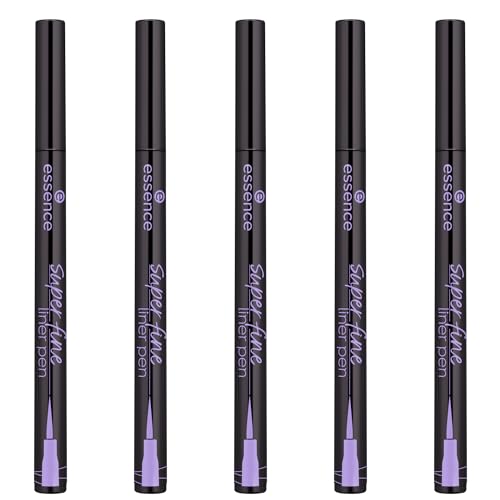 essence | Superfine Liner Pen (Pack of 5) | Ultra-fine Brush Tip for Precise Eyeliner| Longlasting, Deep Black Color | Vegan, Cruelty Free & Paraben Free