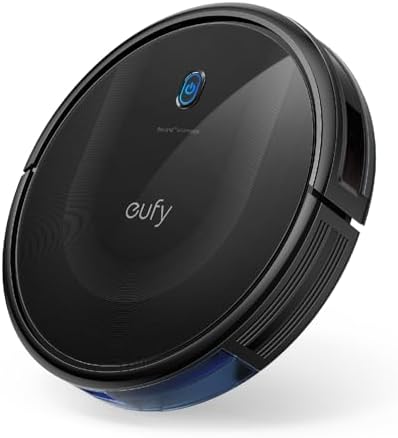 eufy Like-New BoostIQ RoboVac 11S MAX, Robot Vacuum Cleaner, Super-Thin, Powerful Suction, Quiet, Self-Charging Robotic Vacuum Cleaner, Cleans Hard Floors to Medium-Pile Carpets, Black (Renewed)