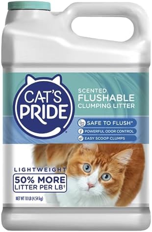 Cat's Pride Lightweight Clumping Litter: Flushable - Powerful Odor Control - Scented, 10 Pounds