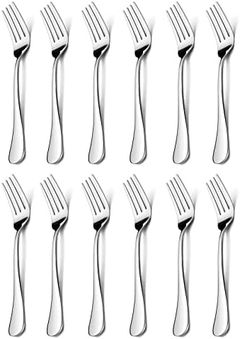 12-Pieces Salad Forks, HaWare Stainless Steel 6.7 Inches Small Dessert Forks, Classic Elegant Design, Mirror Polished, Dishwasher Safe