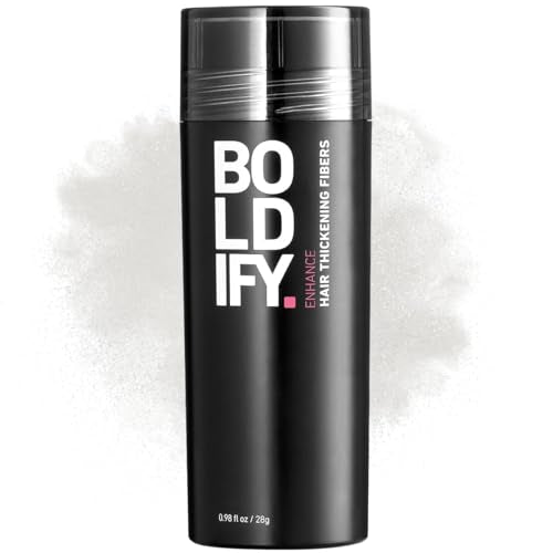 BOLDIFY Hair Fibers (28g) - Fill In Thinning and Fine Hair for an Instantly Fuller, Thicker Look - 14 Shades for Women & Men - White