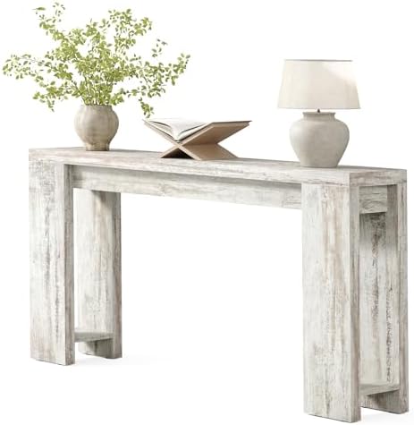 LITTLE TREE 70.9-Inch Entryway Table, Long Narrow Farmhouse Sofa Console Table for Living Room, Hallway