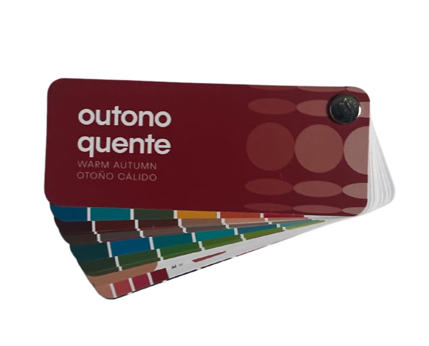 Multilingual Warm Autumn Palette Color Fan by Studio Immagine, Personalized Color Guide for Cost Saving, Smart Shopping, Outfit & Wardrobe Planning; Outono Quente/Otono Calido