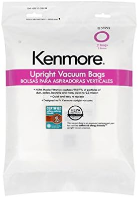 Kenmore 53293 Style O HEPA Cloth Vacuum Bags for Kenmore Upright Vacuum Cleaners 2 Pack,White