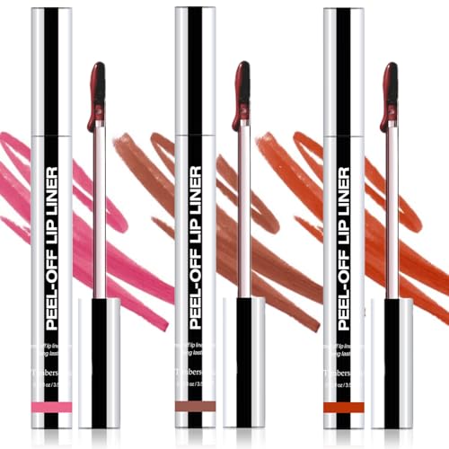 Lip Stain Peel Off, Peel off Lip Stain, Lip Tint Stain, Peel off Lip Liner Stain, 3 Colors Lip Stain Peel off Tint Tattoo Color Waterproof Long-Lasting, No Smudging (#00+02+07)