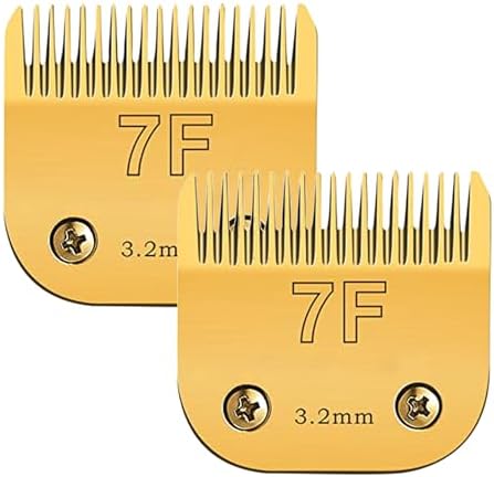 2 Pack 7 Blade Dog Grooming Clipper Replacement Blades,Compatible with Andis Size-Cut Length 1/8"(3.2mm),Compatible with Oster A5, Wahl KM Series Clippers,Detachable Stainless Steel Blade