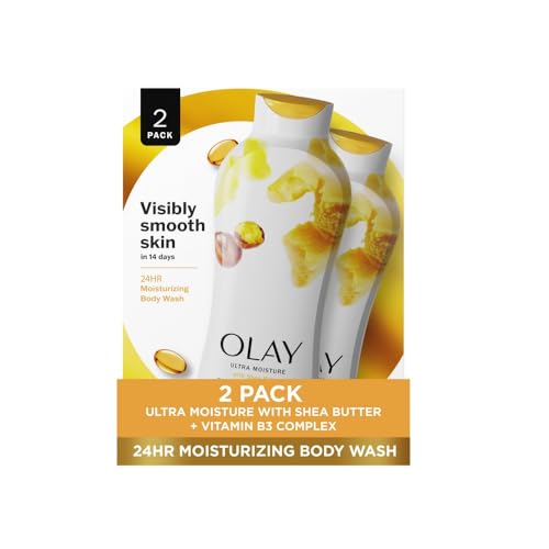 Olay Ultra Moisture Body Wash for Women, Shea Butter Scent, 22 fl oz (Pack of 2)