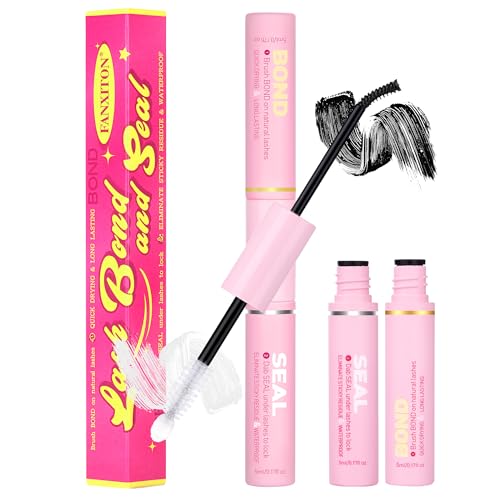 Eyelash Glue and Lash Bond and Seal Waterproof, Long-Lasting Non-Irritating Sleep-Proof 2-in-1 Bond and Seal for Eyelash Extensions and Clusters DIY at Home
