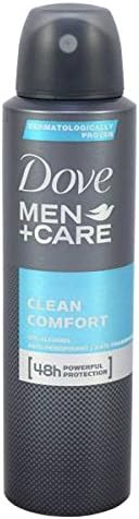 Dove Men + Care Spray Antiperspirant, Clean Comfort 150ML / 5.07 oz (48 Pack)