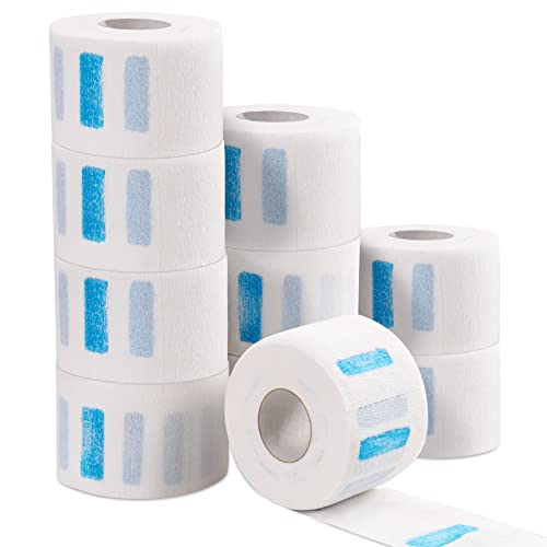 10 Rolls Disposable Barber Paper Neck Strips, 1000 Count, 2.6 x 13 Inches, Professional Stretchy Paper Neck Band Protector Hairdressing Accessory Tool