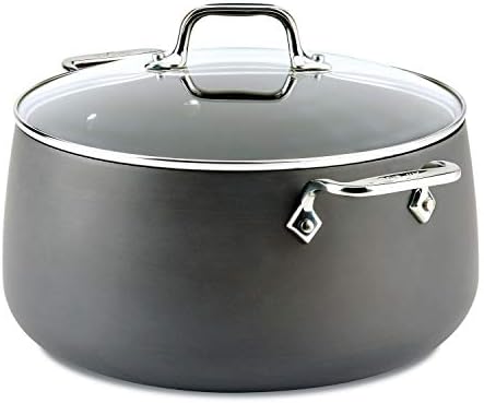All-Clad HA1 Hard Anodized Nonstick Stockpot 8 Quart Induction Oven Broiler Safe 500F, Lid Safe 350F Pots and Pans, Cookware Black