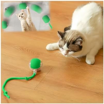 Interactive Cat Toys for Indoor Cats,2025 New Agility Move Cat Balls,Motion Activated Cat Balls, Cat Toys for Bored Indoor Cats(Green)