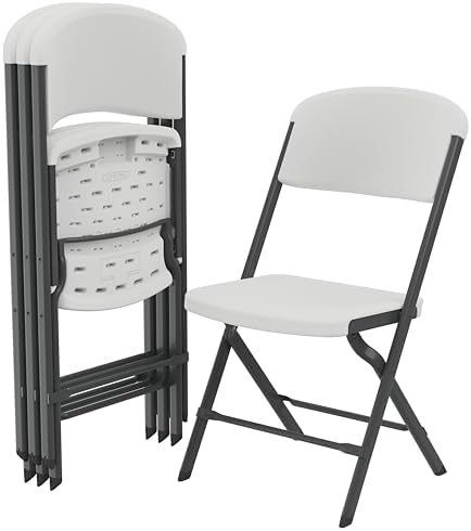 Lifetime Folding Chairs, Heavy Duty Foldable Chair Contoured for Comfort, 4-Pack
