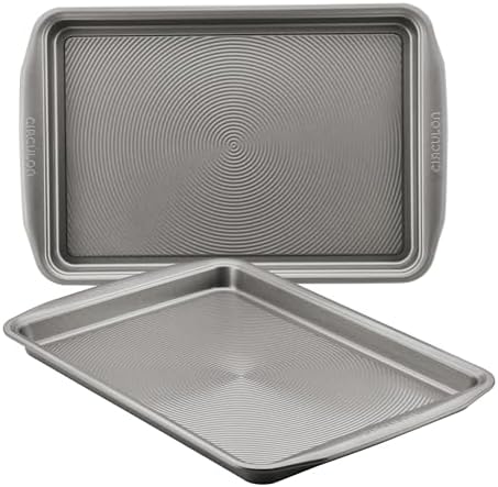 Circulon Nonstick Bakeware Set, Nonstick Cookie Sheet / Baking Sheet - 2 Piece, Gray