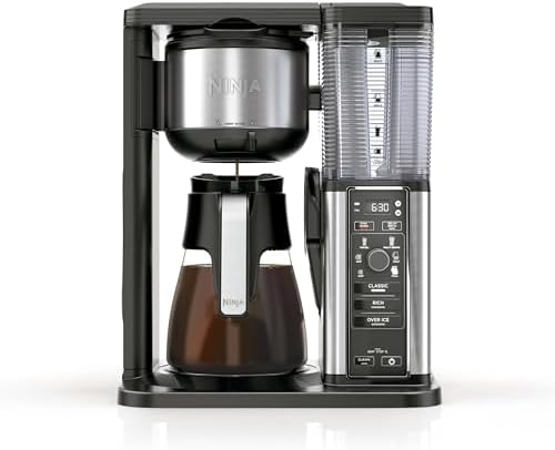 Ninja Hot & Iced Coffee Maker 10-Cup Coffee Maker with 3 Brew Styles for Ground Coffee, Built-in Water Reservoir & Glass Carafe, Black (CM300)