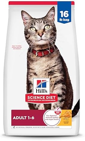 Hill's Science Diet Adult 1-6, Adult 1-6 Premium Nutrition, Dry Cat Food, Chicken Recipe, 16 lb Bag