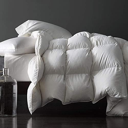 Royoliving Premium Feathers Down Duvet Insert Comforter California King Size Heavyweight Thickened Winter White 100% Cotton Cover with Corner Tabs (108x98, 77 oz)
