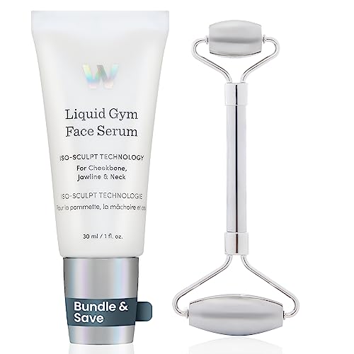Wonderskin Liquid Gym Face Serum and Stainless Steel Face Roller Set
