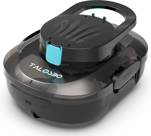 Pleco S1 Cordless Robotic Pool Cleaner with 75-80Mins Runtime, Small Pool Vacuum for Above-Ground Pools up to 645 Sq.ft, Lightweight, Auto-Parking, Black