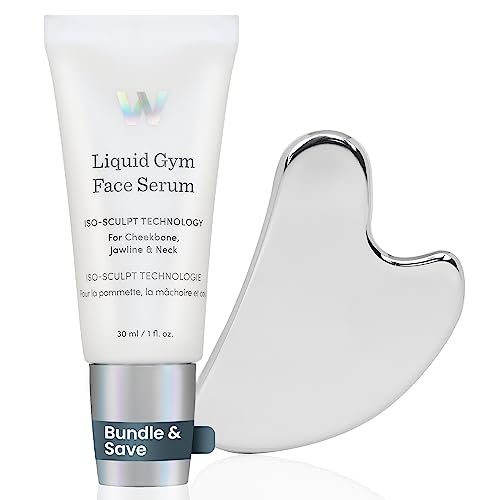 Wonderskin Liquid Gym Face Serum and Gua Sha Face Sculpting Tool Set