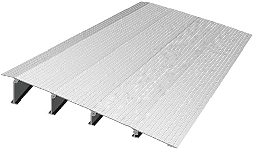 VEVOR Door Threshold Ramp,4" Rise Door Ramp for Wheelchairs,Aluminum Threshold Ramp for Doorways Rated 800 lbs Load Capacity,Adjustable Threshold Ramp for Wheelchairs,Scooters, and Power Chairs,Silver