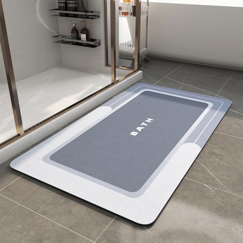 Bath Mat-Bathroom Mat Rug Non Slip Super Absorbent Stain Resistant Quick Dry Thin Bathroom Rug-Bath Mats for Bathroom Floor Bathtub Vanity-Bathmat Bath Rug Easy Care-24"x35" Blue