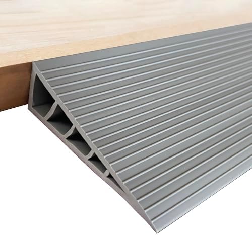 1" Rise Threshold Ramps Floor Transition Strip Self-Adhesive 40'' L Wheelchairs Ramps for Doorways, Edge Door Threshold Reducer Transition Strips for Home Steps (Grey, 2 PC)