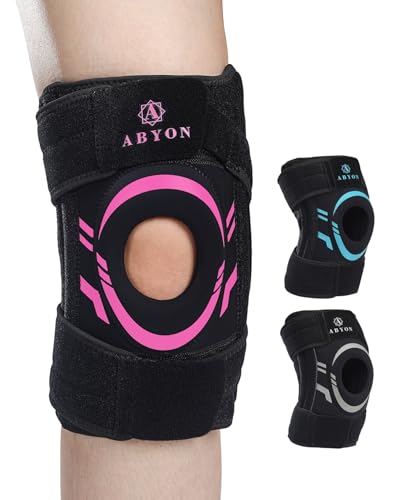 ABYON Knee Brace for Women & Men Plus Size for Meniscus Tear, Arthritis, ACL Pain Relief Support with Open Patella & Dual Stabilizers | Medical-Grade Compression - Please Check How To Size Video