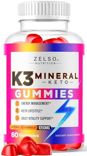 K3 Mineral Keto Gummies - Keto K3 Mineral Weight Loss Gummies, K3 Mineral Fat Blocker for Men and Women - K3 Vitamin Supplement, Keto ACV Gummies K3 Mineral - 60 Gummies for 1 Month
