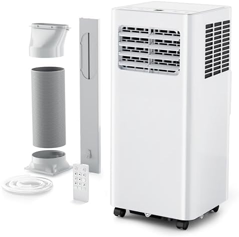 EUHOMY Portable Air Conditioners 8,000 Btu, Quiet Portable Cooling AC Up to 350 Sq.Ft. with Dehumidifier, Fan, Sleep Modes, 3-1 AC Unit with Remote Control & 24H Timer for Bedroom, Room, Apartments