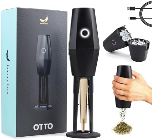 Banana Bros OTTO Electric Smart Spice Grinder - Automatic Herb Grinder with Smart Technology - Rechargeable via USB - Portable Milling for Dry Herbs and Spices - Black - No Carrying Case