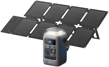 Anker SOLIX C300 DC Power Bank Station and 60W Solar Panel, 288Wh Portable Power Station, LiFePO4 Battery, 300W Solar Generator, for Outdoor, Camping, Traveling, and Emergencies