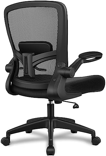 FelixKing Office Chair, Ergonomic Desk Chair Breathable Mesh Chairs Adjustable High Back Lumbar Support Flip-up Armrests, Executive Rolling Swivel Comfy Computer Chairs Home Office Black