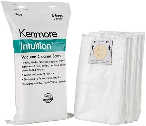 Kenmore IB600 HEPA Replacement Intuition Upright Vacuum Cleaner Bags for BU4022, BU4020, BU4018, BU4050, BU3040,White