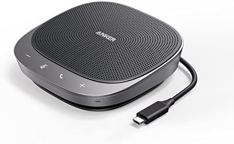 Anker PowerConf S360 USB Speakerphone, Smart Voice Enhancement, 360° Voice Coverage, Superior Sound, Speakerphone for Computer, Conference Microphone, 4-Port USB Hub with HDMI Port(Renewed)