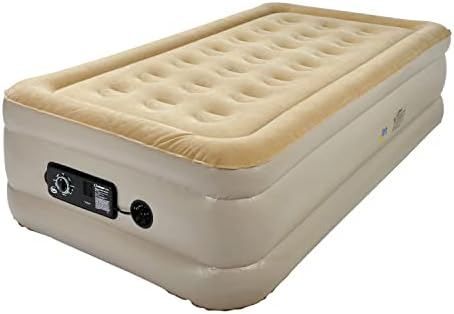 Serta Raised Air Mattress with Never Flat Pump | Luxury Inflatable Mattress with Built in Air Pump to Ensure a Good NightΓ’β¬β’s Rest | Heavy Duty Blow Up Mattress with Self Inflating Pump