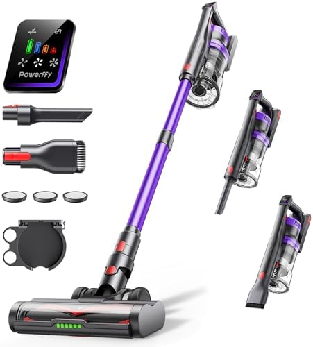 Cordless Vacuum Cleaner, 600W 50Kpa Stick Vacuum Cleaner with 65mins Rechargeable Battery, Anti-Tangle Brush, Build-in Aromatherapy, Handheld Vacuum Cleaners for Home/Pet Hair/Carpets/Floors