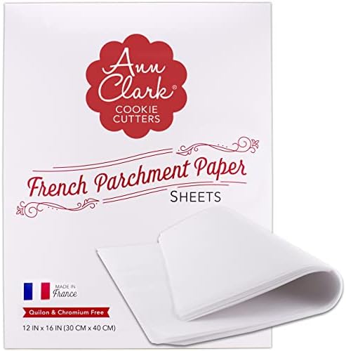 Ann Clark Cookie Cutters Parchment Paper Sheets for Baking, Made in France, Natural Nonstick 16" x 12" Precut 100 Sheets