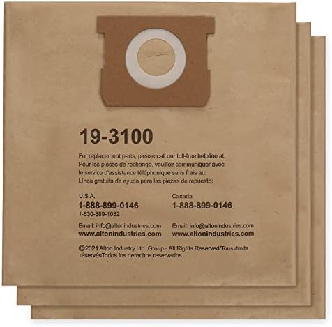 alton enterprises limited Stanley 19-3100 5-8 Gallon Disposable Filter Bag for Wet/Dry Vacuums,(Pack of 3)