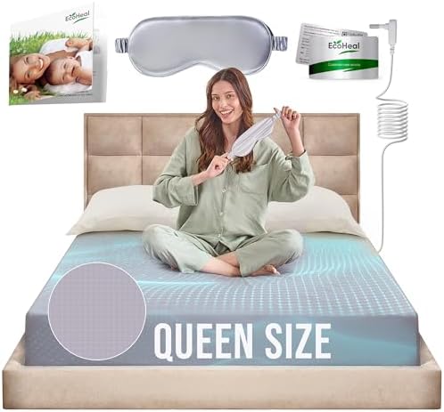 Earth Grounding Sheets Queen Size with 12% Silver Fiber & 4% Silk & 84% Cotton - Gray - SGS Quality Certified Grounded Well Bed Sheet - Conductive Fitted Sheet for Better Sleep