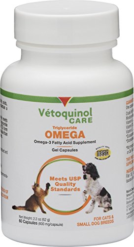 AllerG-3 Capsules Vetoquinol Care Triglyceride Omega Omega-3 Fatty Acid Small Breeds Dog & Cat Supplement, 60 Count.(Packaging May Vary)