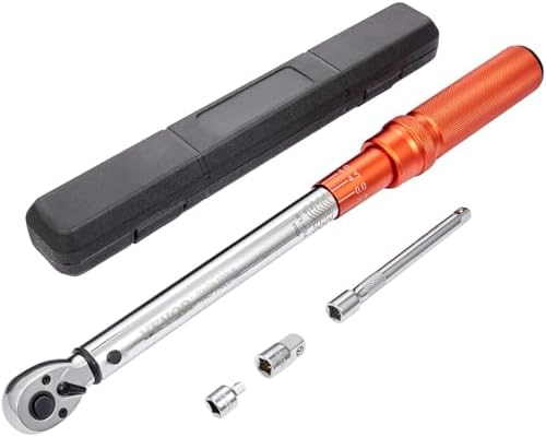 VEVOR Torque Wrench, 3/8-inch Drive Click Torque Wrench 10-80ft.lb/14-110n.m, Dual-Direction Adjustable Torque Wrench Set, Mechanical Dual Range Scales Torque Wrench Kit with Adapters Extension Rod