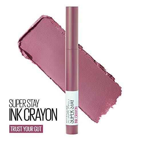 MAYBELLINE Super Stay Ink Crayon Lipstick Set with Mauve Nude Pink and Pink Beige Matte Lip Crayon, Long Lasting Up to 8 Hours, Precision Tip, Built-in Sharpener, 1 Count Each