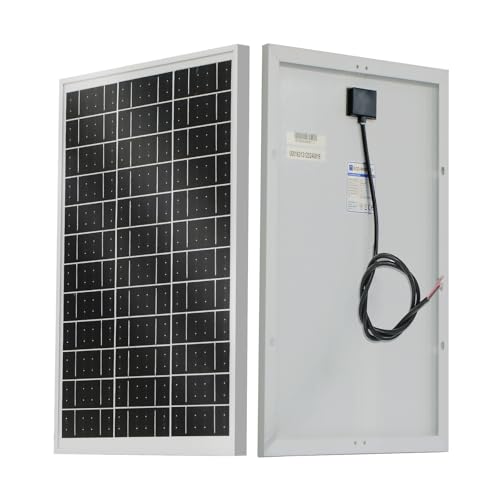ECO-WORTHY Solar Panel 25W 18V Monocrystalline Waterproof Panel for Charging 12V Battery of RV Boat Trailer ATV Car or Powering Light, Charing 12V Battery Pack and Other Off-Grid Applications