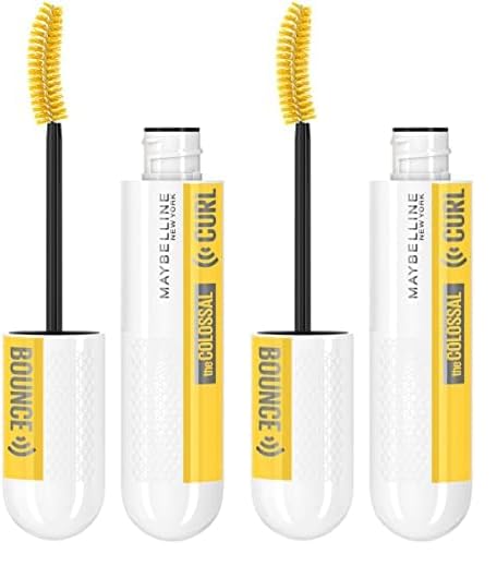 Maybelline Volum' Express Colossal Curl Bounce Washable Curling Mascara, Very Black, 1 Count (Pack of 2)