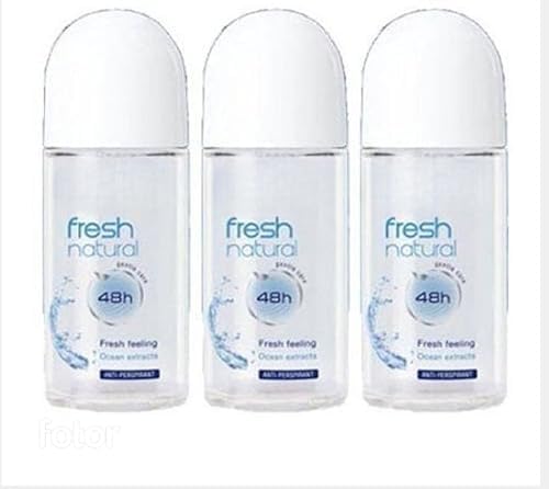 Fresh Natural 48 Hours Deodorant Roll on 50 Ml | (3 Pack)