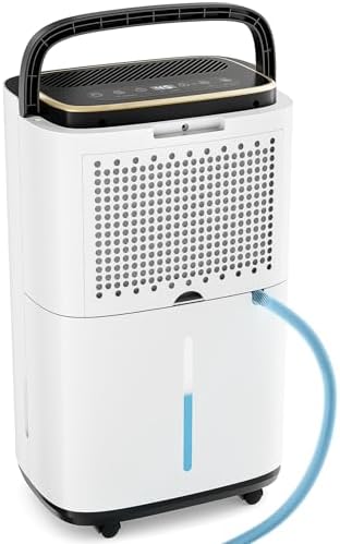 Sweetcrispy 4,500 Sq.Ft Energy Star Dehumidifier for Basement with Drain Hose, 50 Pint Portable Dehumidifiers for Home Bedroom Bathroom Large Room, Powerful Moisture Removal and Humidity Control