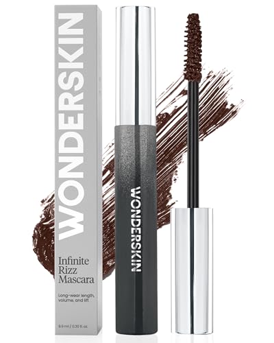 Wonderskin Infinite Rizz Mascara - Brown Mascara For Volume And Length, Long-Wear, Smudge-Proof & Water-Resistant Volumizing Lash Makeup (Brown)