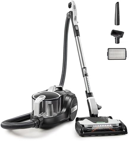 Kenmore DC5070 500 Series Bagless Canister Vacuum with Hair Eliminator Brushroll,2-Motor Cyclonic Technology, HEPA Filtration & 24' Auto Cord Rewind for Pet, Carpets, Hard Floors, Stairs, White